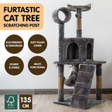 Furtastic 135cm Cat Tree Scratching Post - Dark Grey CAT-EJT-363-DGY