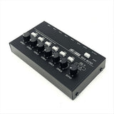6 Channel Ultra Low Noise Stereo Line Mixer Mini Professional Sound Mixer Power Supply DC5V Easy V1366-AZ2-W-16351