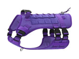 S size Purple Tactical Dog Harness for Large Dogs - Oxford Fabric No Pull Vest , Reflective Strips V888-ELOSUNG56274-5
