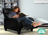 Artiss PU Leather Reclining Armchair - Black RECLINER-A1-BK-AB