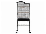 i.Pet 158cm Bird Cage Aviary Parrot Budgie Stand Wheels Black PET-BIRDCAGE-H158-BK