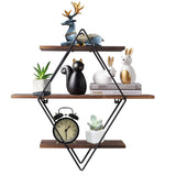 3 Tier Diamond Metal Floating Shelves Wall Mounted Display V178-66785