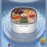 Ultrasonic Fruit Washer and Produce Cleaner Device,Self Spinning Berry Washing Bowl with 2-Tier V1107-122-36822