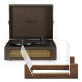 Crosley Voyager Bluetooth Portable Turntable - Cocoa Bundled Crosley Record Storage Display Stand V398-CR8017BSS-CO4