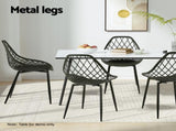 Gardeon 4PC Outdoor Dining Chairs PP Lounge Chair Patio Garden Furniture Black ODF-CHAIR-PP002-BK-4X
