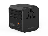 CHOETECH PD6045 GaN Tech 2C2A 45W Travel Adapter with US EU UK AU Plugs Black V28-ELECHOPD6045