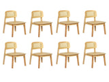 Levede 8x Rattan Dining Chair Wooden Kitchen Chair CH1145-2-NTX4