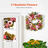 VEVOR Artificial Decorative Wreath 48.26 cm Pink Peonies Hydrangeas Year Round V952-ZSHHMDHFHL19ICBRDV0