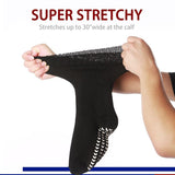 Extra Width Diabetic Socks Men Women-4 Pairs Wide Edema Sock for Swollen Feet,Non Slip Cast V1192-AZ-W-2628