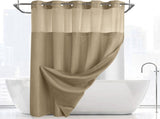 Khaki Hook Free Waffle Weave Shower Curtain - Double Layer Curtain with Removable V888-ELOSUNG55235-10