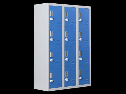 12-Door Locker for Office Gym Shed School Home Storage - 3-Digit Combination Lock V63-838991