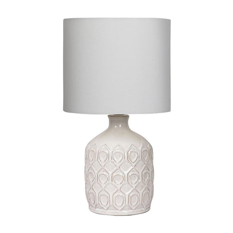 Sarantino Patterned Ceramic Table Lamp in Cream LMP-MLM-4504