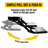 Heavy Duty Double Aluminium Caravan Step Anti-Slip RV Entry Step, Stable 2-Tier Camping Step, V1181-AT003-BK