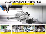 BS-0 Dividing Head 5 Inch, Precision Dividing Head Set with 5" 3-jaw Chuck & Tailstock Dividing V952-5CFDT000000000001V0