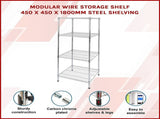 Modular Wire Storage 45x45cm Steel Shelving Chrome With Fixed Legs For Garage Warehouse Or Kitchen V63-841271