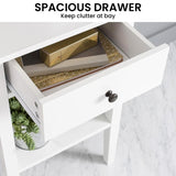Sarantino Rue Bedside Table in White TBL-470-02-WH