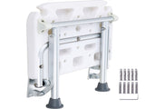 Folding PE Shower Seat, 15.7'' x 14.8'' Unfolded, Wall Mounted Fold Up Shower Bench with 500 lbs V952-SLKPEZCTWKB16SNT7V0