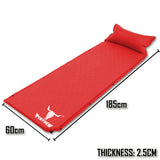 Double Air Bed Self Inflating Mattress Sleeping Mat Camping Camp Hiking Joinable - red V610-PKNSLEMAT/W/PIL-RE-2
