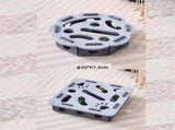 2-piece Grey cat toy setfeaturing square and flower shapesis an excellent choice for feline V888-ELOSUNG50036