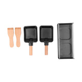 Barbecue Plate Portable NonStick Mini Cheese Grill Pan with Wooden Handle for Kitchen Use V1294-YM0901-3118210133311