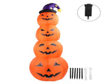 7.9ft Height Halloween Inflatable Pumpkin Build in LEDs Blow Up 4 Pumpkins Decoration with Ghost for V1294-YM0901-3115240041412
