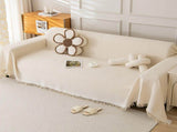 180*420CM Beige Premium Polyester Sofa Throw Blanket, Multi-Seasonal Use, Sofa Protector V888-ELOSUNG21128