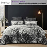 Bianca Boscage Black Forest Printed Quilted Polyester Coverlet Set Single/Double V442-BCA-COVERLETS-BOSCAGE-BLACK-DS