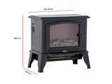 Electric 1000W to 2000W Fireplace Heater with Realistic Log Flame Display V196-LF190