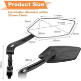 1Pair Rear View Mirror Reflector Adjustable Rotatable Handlebar Mirror Clear Rearview for MTB V1369-AZ3-W-21519