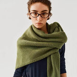 Brown Retro Wool Blend 190x70cm Knitted Triangle Scarf - Multifunction Warm Shawl Wrap with Elegant V888-ELOSUNG49958