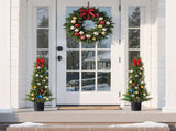 Artificial Topiary Cedar Trees, 2 Set 914mm Faux Pine Shrubs Plants, Fake Silk Tree Look Real, Easy V952-XSRGXJS36YCXDIEET001V0