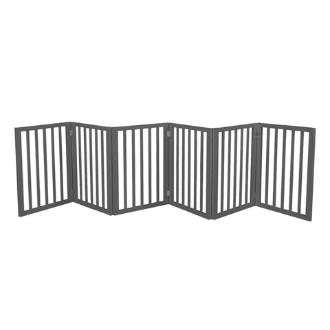 PaWz Wooden Pet Gate Dog Fence Safety Grey 100 Pack PT1060-6-GY