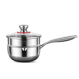 20cm 316L Stainless Steel Saucepan Compound Steel Honeycomb Nonstick Sauce Pan with Glass Lid 2.2L V255-20CMMILKPOT