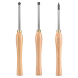 Wood Lathe Chisel Set, 3 PCS Woodworking Turning Tools, Includes Square, Round, Diamond Carbide V952-MBMGCD3JYTSFY1V1VV0