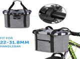 Stylish Aluminum Alloy Bicycle Basket - Black Purple Coffee Grey - 34x28x25cm - 6kg Capacity V1259-DP01-A-2776