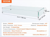 Glass Wind Guard for Rectangular Fire Pit Table 798 x 317 x 165 mm, 8mm Thick and Sturdy Tempered V952-HKFFZGHBLZFXM0WWOV0