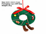 Cute Christmas Plush Ornament Set Featuring Mushroom, Wreath, Pudding, and Christmas Tree Designs V1341-ZY-XUV3VEHY-SETOF4ALL4STYLES