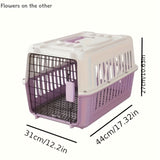 Portable Pet Carrier for Cats and Small Dogs, Airline-Approved Travel Kennel with Comfort Handle, V1341-ZY-JV3GD25D