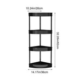 4 Tier Floor Standing Corner Shower Caddy Organizer, Cabinet Storage Rack, Plastic Floor Corner V1369-AZ3-W-09549