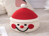 Cartoon Snowman Storage Basket Desktop Basket With Lids Organizing Basket Xmas Decor V1263-JX-1360