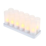 Rechargeable LED Flickering Flameless Candles Tealight Candles Lights with Frosted Cups Charging V1294-YM0901-H19839UK