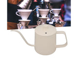 Small Pour Over Coffee Kettle, Stainless Steel, Precisely Controlled Gooseneck Spout, White, 600ml V1263-JX-2997