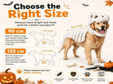 Dog Dinosaur Costume, Plush T-Rex Skeleton Halloween Outfit with 3D Skull Headpiece for Medium Large V1192-AZ-W-26499