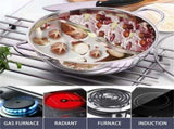 Stainless Steel Hot Pot, Divided Hot Pot Pan with Handle Dual Sided Soup Cookware Cooking Pot with V1369-AZ3-W-26394