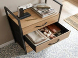 CARLA HOME 3 Drawer Tallboy Storage Cabinet - Brown - Rustic - Steel - Chest Drawers Tallboy V178-36451