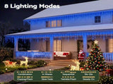 Jingle Jollys 32M Christmas Lights Solar Icicle String Lights 960 LED Blue XM-LED-960-IC-BL-40M-SLA