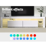 Artiss Entertainment Unit TV Cabinet LED 189cm White Elo FURNI-L-TV189-WH-AB