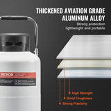 VEVOR Liquid Nitrogen Tank, 3 L Aluminum Alloy Liquid Nitrogen Container, LN2 Tank Dewar with 6 V952-CZXYDG3L0000R0BDWV0