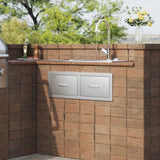 Outdoor Kitchen Drawers 30" W x 10" H x 20" D, Horizontal Double BBQ Access Drawers Stainless Steel V952-CTG30X10X20000001V0