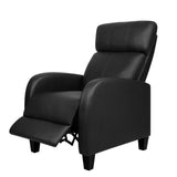 Artiss PU Leather Reclining Armchair - Black RECLINER-A1-BK-AB
